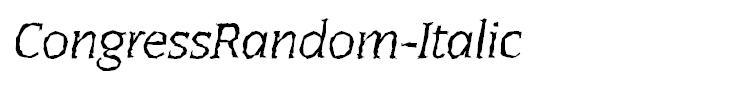 CongressRandom-Italic