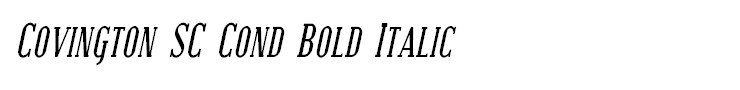 Covington SC Cond Bold Italic