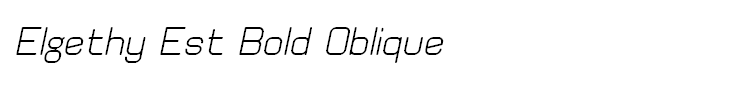 Elgethy Est Bold Oblique