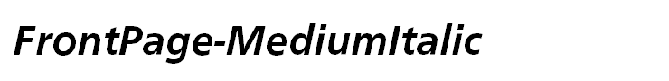 FrontPage-MediumItalic