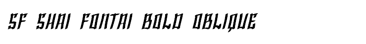 SF Shai Fontai Bold Oblique