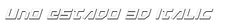 Uno Estado 3D Italic