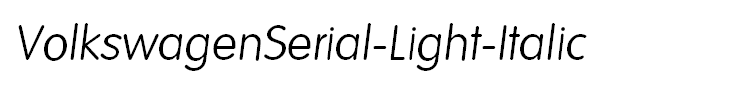 VolkswagenSerial-Light-Italic
